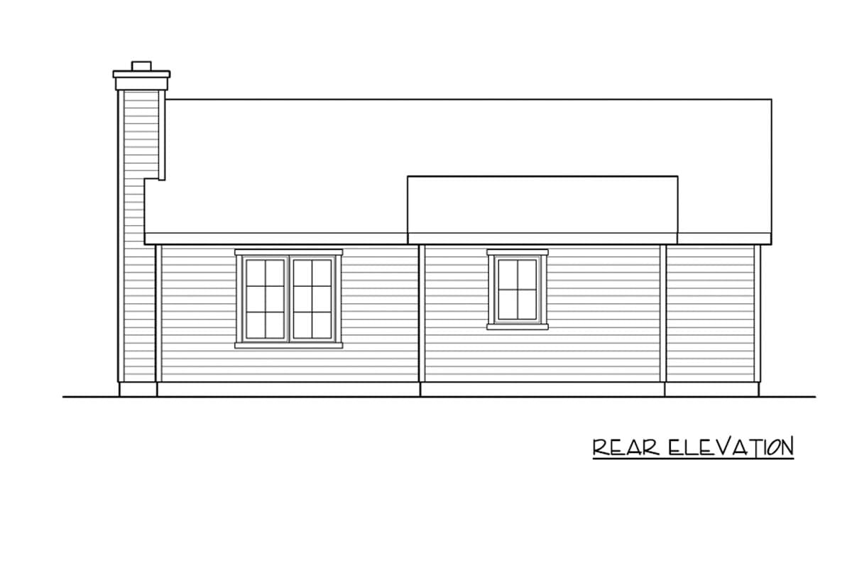 Plan 22201SL: Country Cottage House Plan with 1 Bedroom and Main Level Laundry - Image #3 - Cabin, Cottage, Country, Vacation