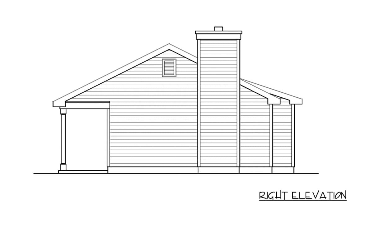 Plan 22201SL: Country Cottage House Plan with 1 Bedroom and Main Level Laundry - Image #4 - Cabin, Cottage, Country, Vacation