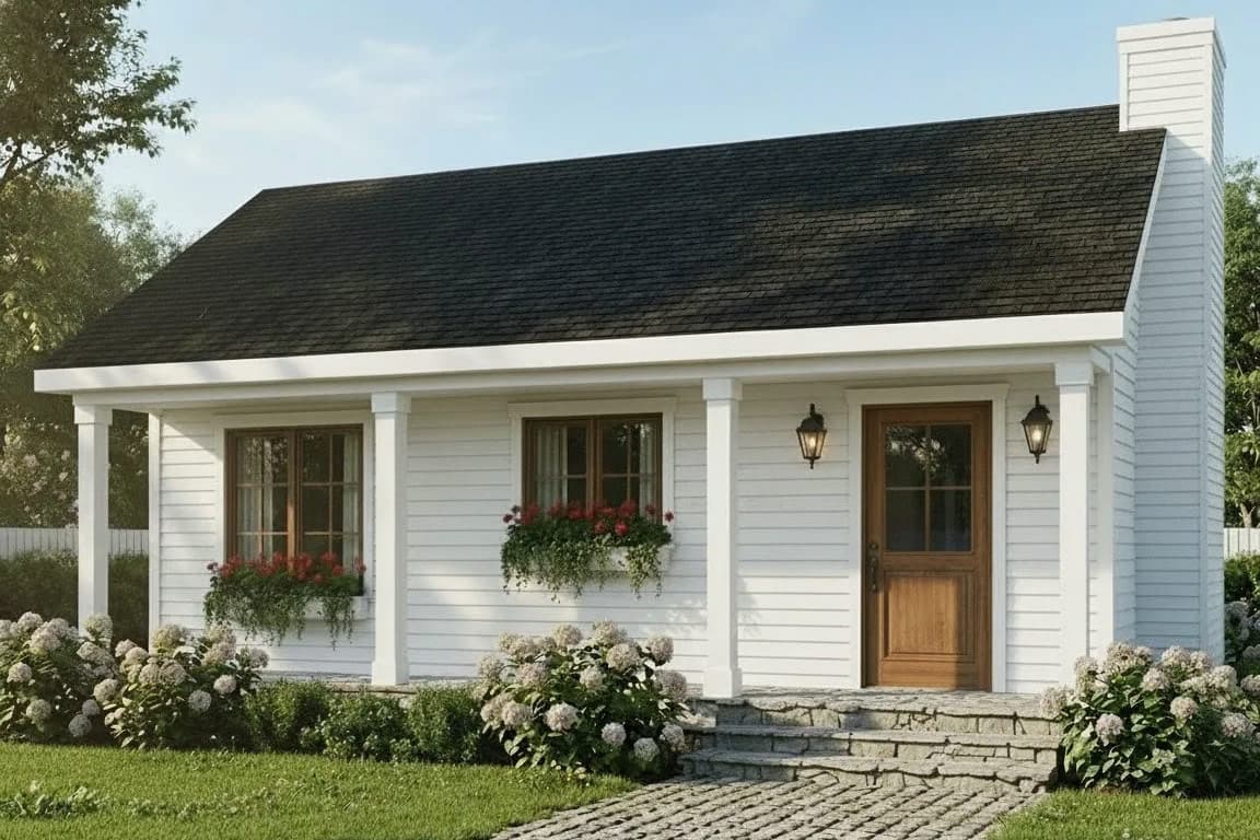 Plan image - 22201SL:Country Cottage House Plan with 1 Bedroom and Main Level Laundry