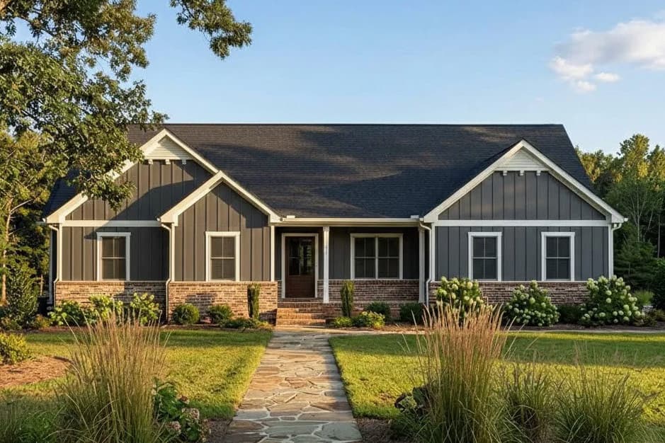 Plan image - 22202SL:Three-Bedroom Ranch House Plan with Clustered Bedrooms