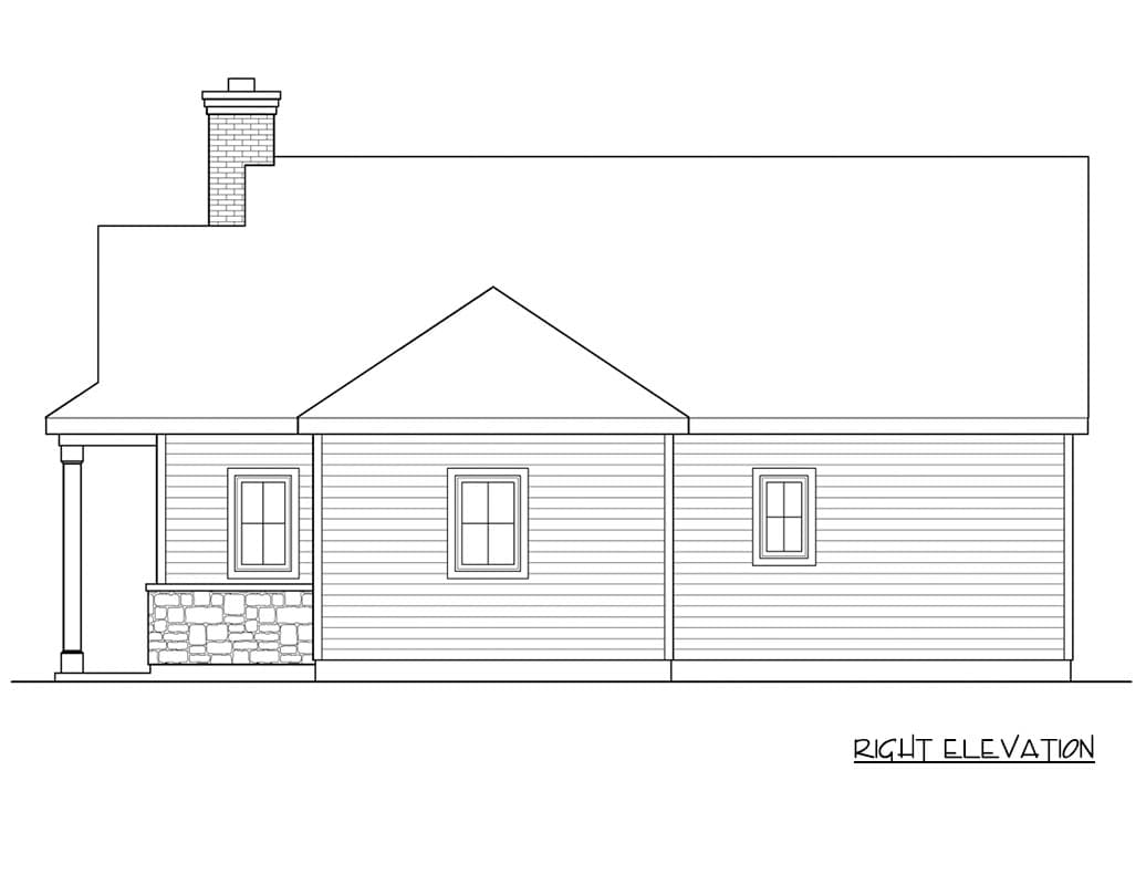 Plan 22205SL: One Bedroom Vacation Cottage House Plan with Breakfast Nook - Image #4 - Cabin, Cottage, Rustic, Vacation
