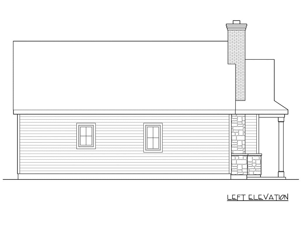 Plan 22205SL: One Bedroom Vacation Cottage House Plan with Breakfast Nook - Image #2 - Cabin, Cottage, Rustic, Vacation