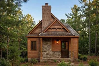One Bedroom Vacation Cottage House Plan with Breakfast Nook