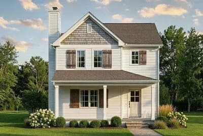 Country Farmhouse House Plan with 3 Beds and Wraparound Porch