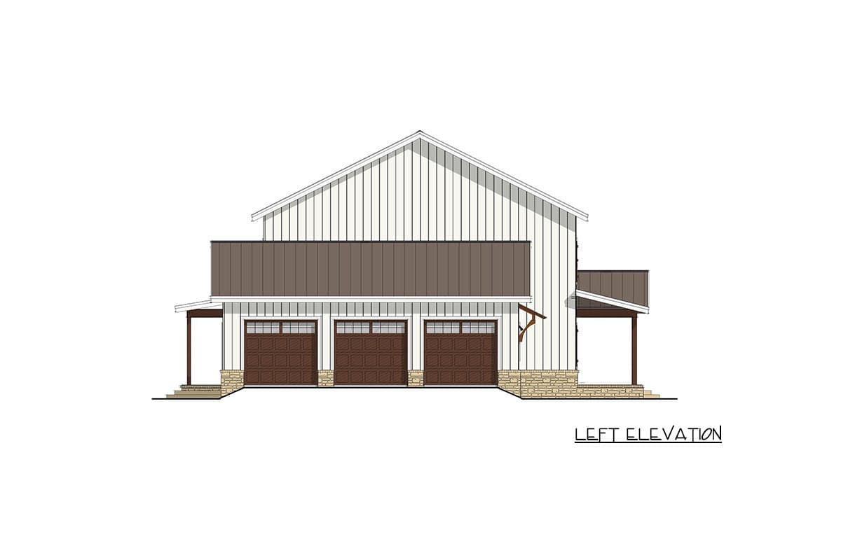 Plan 405163FDC: Modern Barndominium Farmhouse House Plan with 3 Bedrooms and Two-Story Great Room - Image #7 - Barndominium, Farmhouse, New American