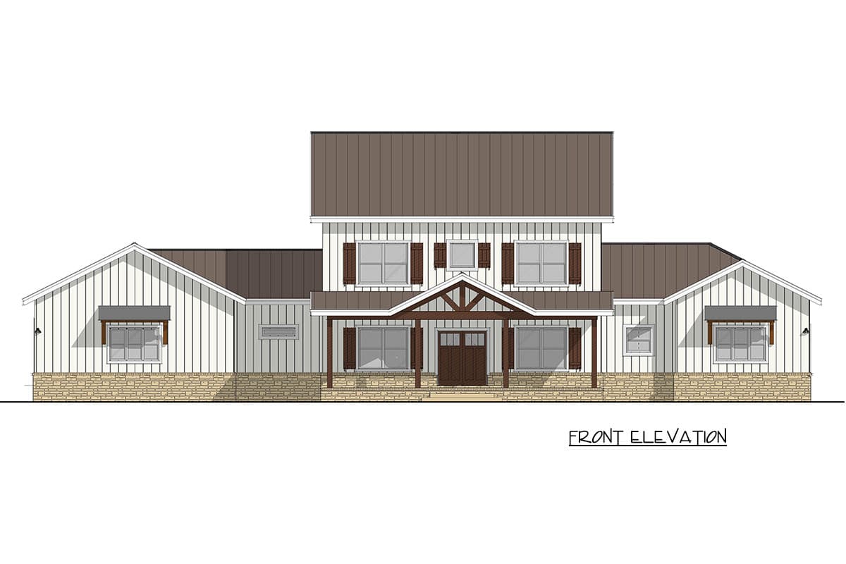 Plan 405163FDC: Modern Barndominium Farmhouse House Plan with 3 Bedrooms and Two-Story Great Room - Image #6 - Barndominium, Farmhouse, New American