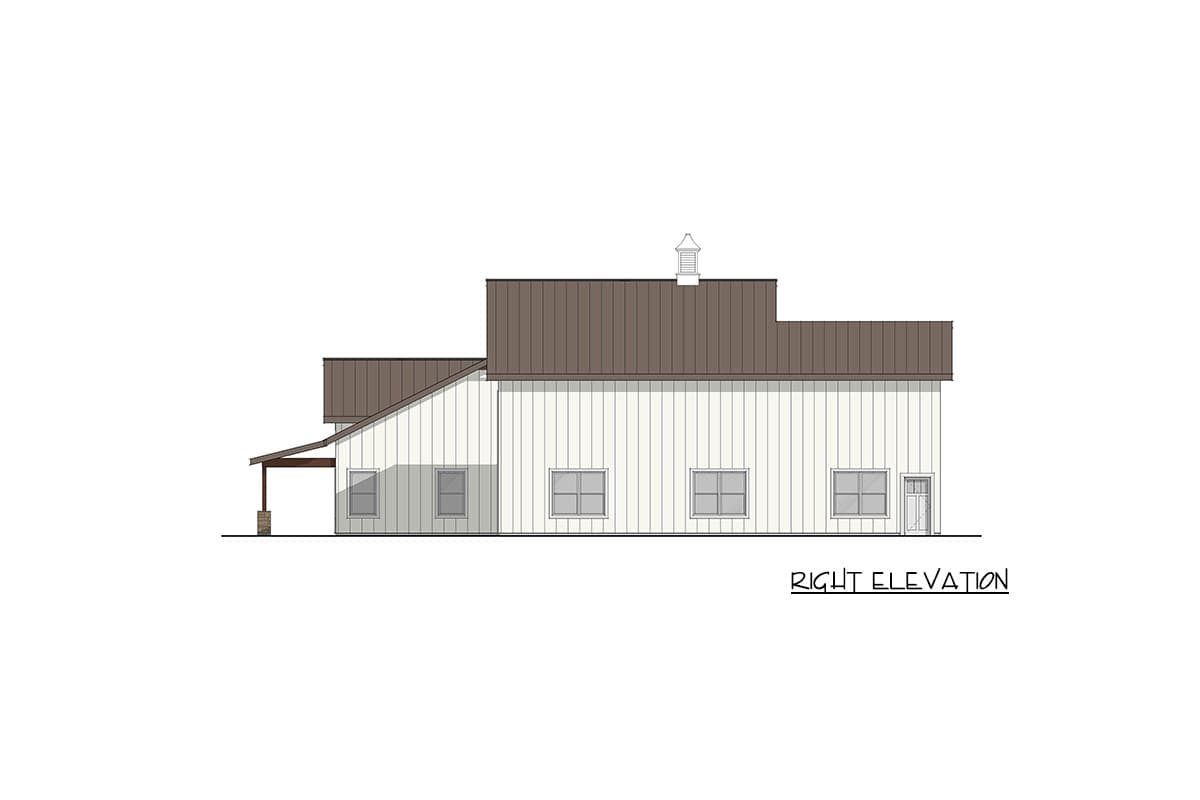 Plan 405164FDC: Barndominium House Plan with 3 Bedrooms and Attached Oversized 2-Car RV-Garage - Image #5 - Barndominium