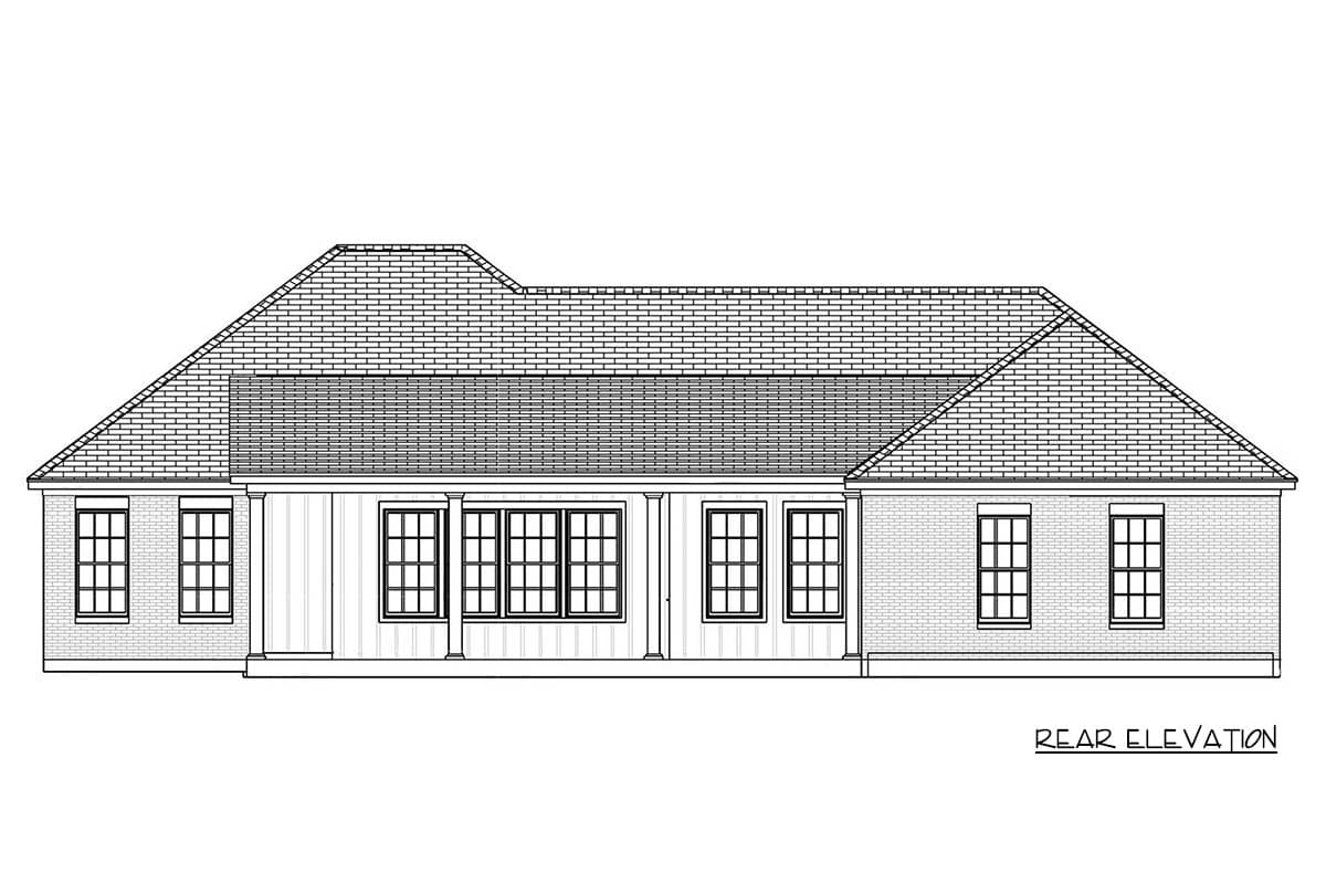 Plan 54076LK: Southern Ranch House Plan: 3 Beds, Split Layout, and Inviting Porches - Image #4 - Ranch, Southern