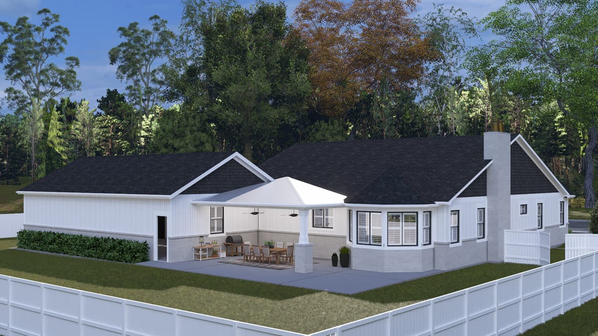 Plan 61754UT: Spacious Modern Farmhouse House Plan with 3315 Sq Ft and Home Office - Image #4 - Modern Farmhouse, Traditional