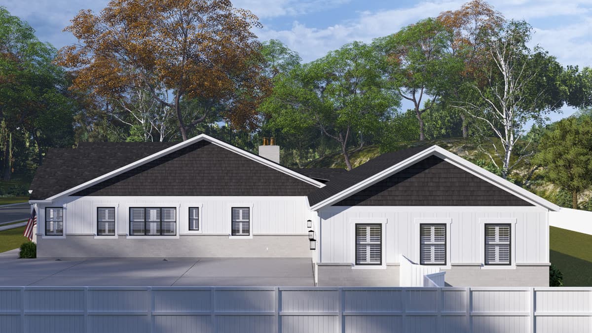 Plan 61754UT: Spacious Modern Farmhouse House Plan with 3315 Sq Ft and Home Office - Image #3 - Modern Farmhouse, Traditional