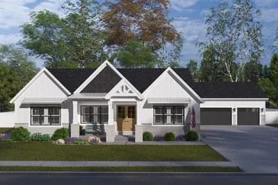 Spacious Modern Farmhouse House Plan with 3315 Sq Ft and Home Office