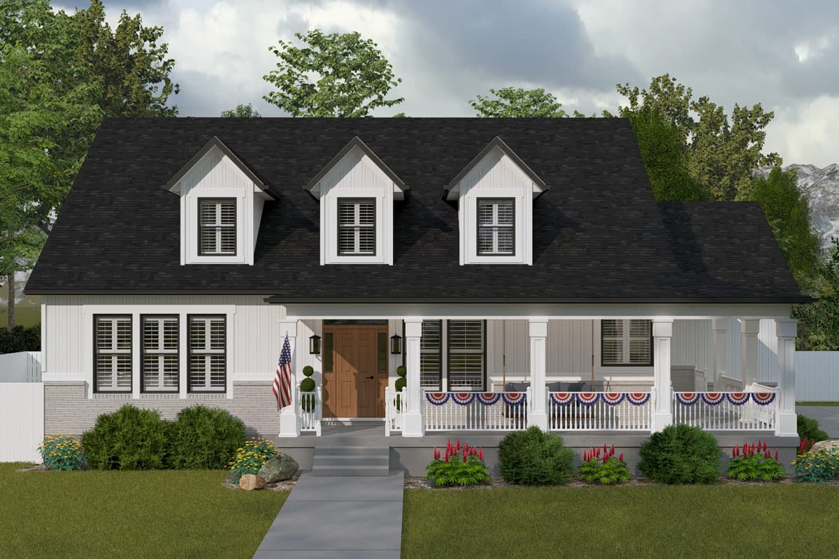 Plan 61755UT: 3-Bedroom Farmhouse House Plan with Wraparound Porch - Image #22 - Craftsman, Farmhouse, Traditional