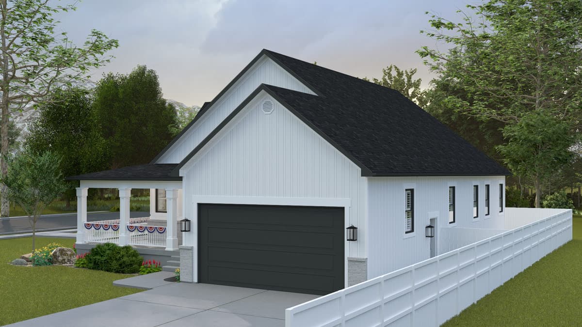 Plan 61755UT: 3-Bedroom Farmhouse House Plan with Wraparound Porch - Image #3 - Craftsman, Farmhouse, Traditional