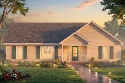 Traditional Ranch House Plan with Three Bedrooms and Split Layout