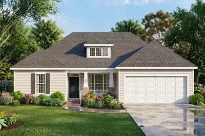 Three Bedroom Traditional Ranch House Plan with Two Car Garage