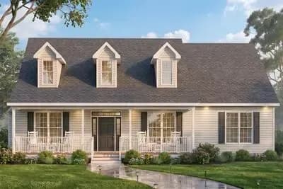 Three Bedroom Country Ranch House Plan with Optional Bonus Room