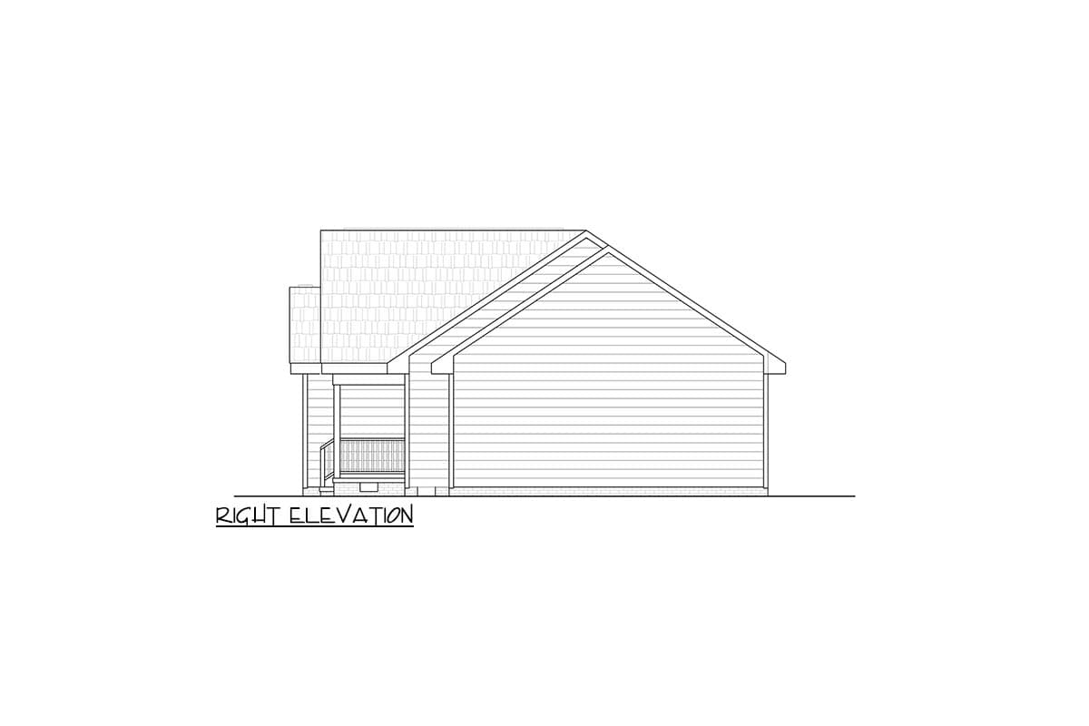 Plan 25950GE: Three Bedroom Traditional Ranch House Plan with One Car Garage - Image #6 - Ranch, Traditional