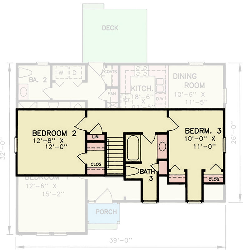 Plan 25951GE: Traditional Three Bedroom House Plan with Main Level Primary Suite - Floor Plan - Image #8 - Country, Traditional