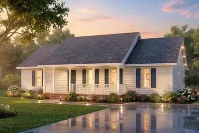 Three Bedroom Traditional Ranch House Plan with Inviting Front Porch