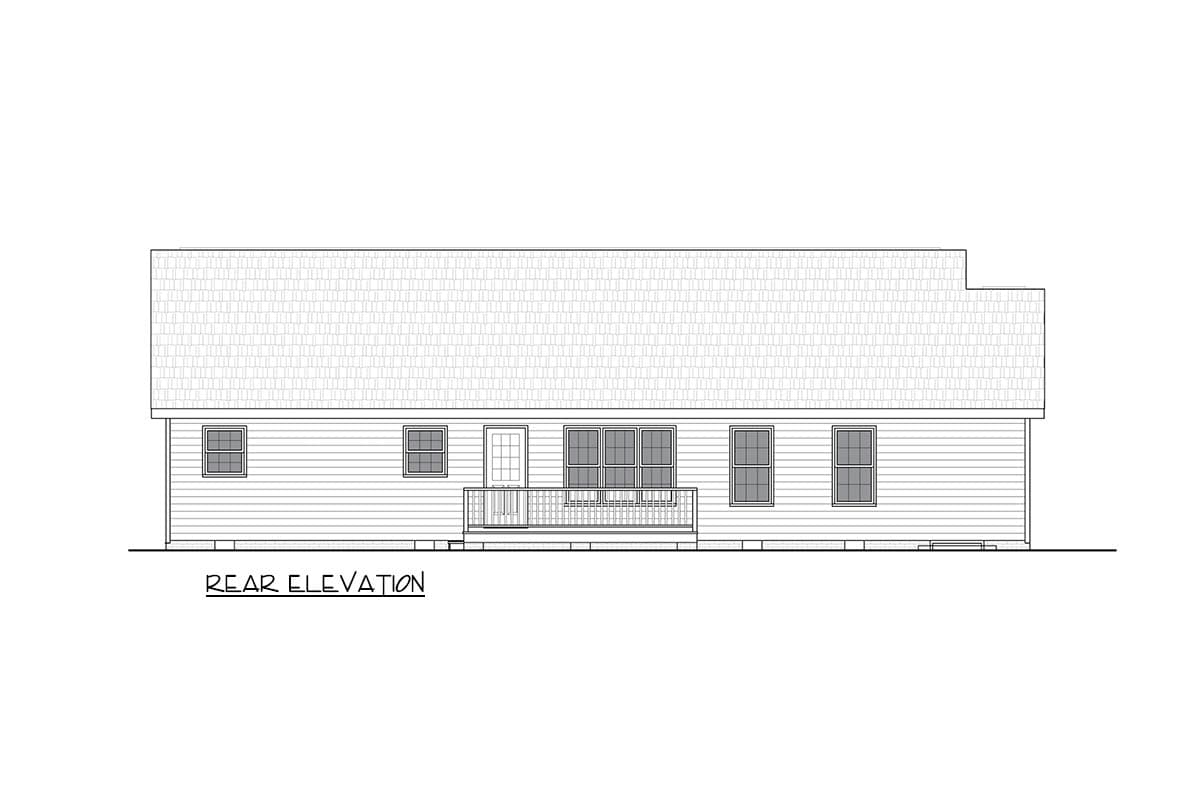 Plan 25953GE:  Three Bedroom Traditional Ranch House Plan with One Car Garage - Image #5 - Ranch, Traditional