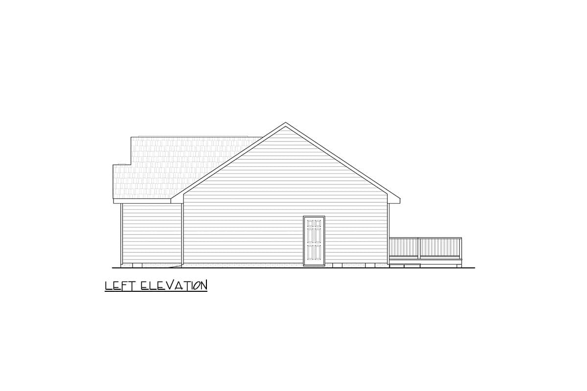 Plan 25953GE:  Three Bedroom Traditional Ranch House Plan with One Car Garage - Image #4 - Ranch, Traditional