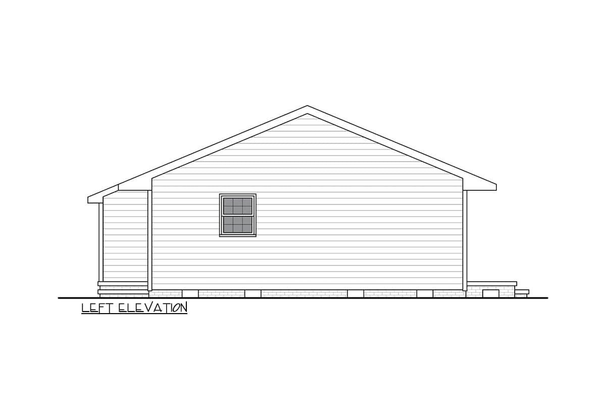 Plan 25954GE: Charming Three Bedroom Traditional Ranch House Plan with 1092 Square Feet - Image #4 - Ranch, Traditional