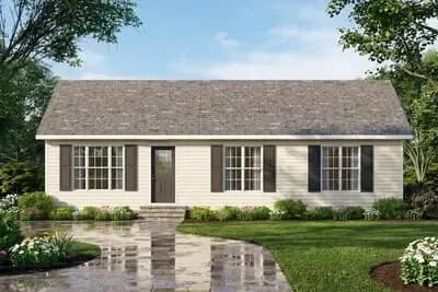 Charming Three Bedroom Traditional Ranch House Plan with 1092 Square Feet