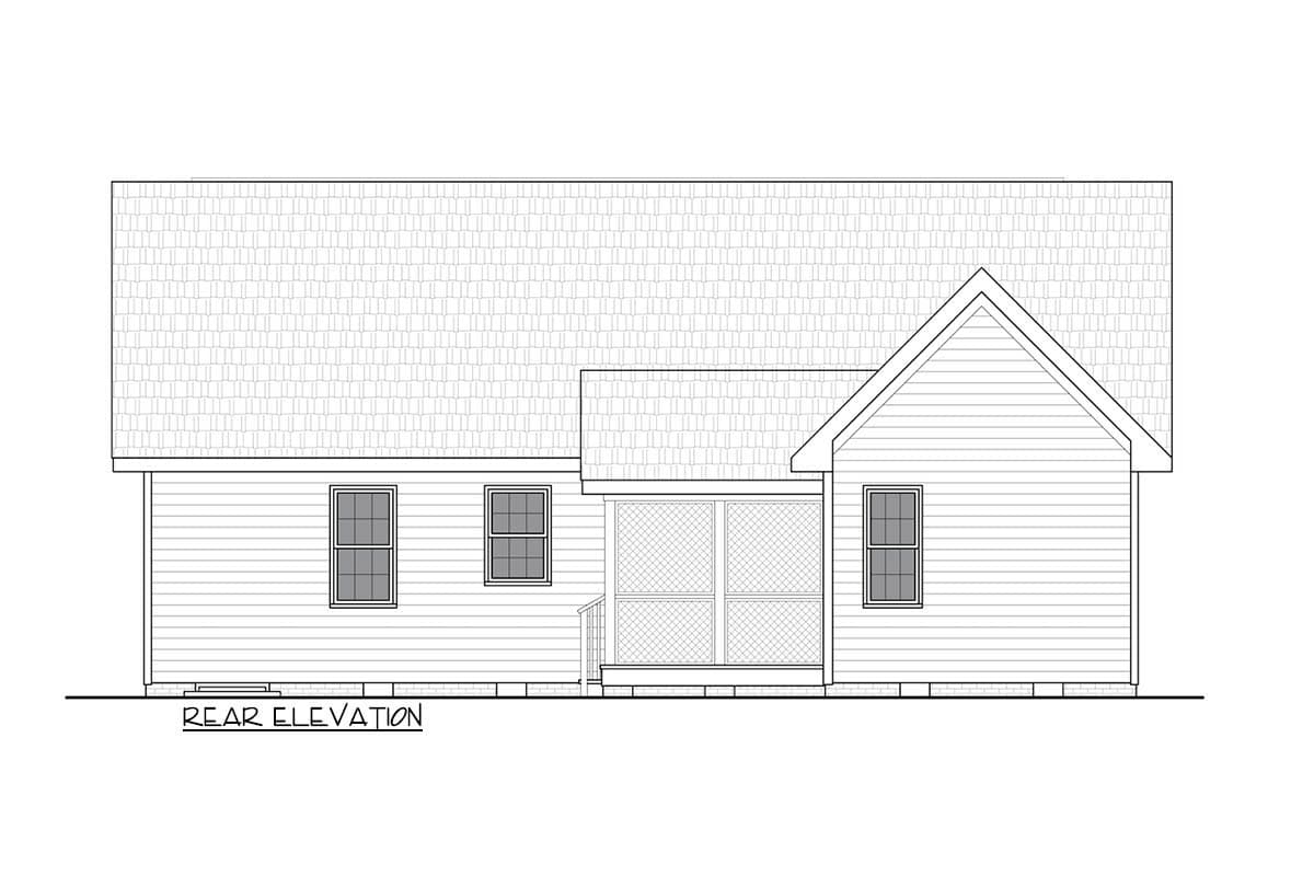 Plan 25955GE: Charming Three Bedroom Traditional Ranch House Plan with One Car Garage - Image #7 - Ranch, Traditional