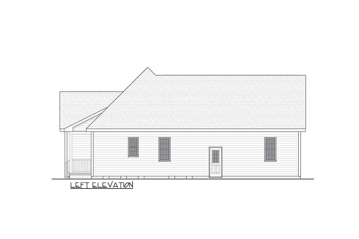 Plan 25956GE: Three Bedroom Country Ranch House Plan with Two Car Garage - Image #4 - Country, Ranch, Traditional