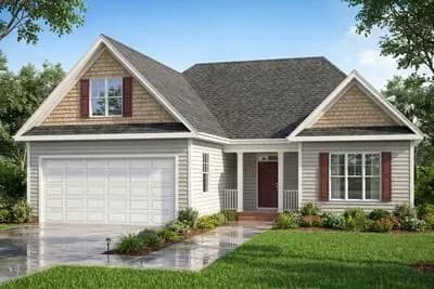 Three Bedroom Country Ranch House Plan with Two Car Garage