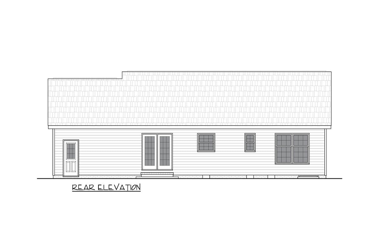 Plan 25957GE: Three Bedroom Country Ranch House Plan with One Car Garage - Image #5 - Country, Ranch, Traditional