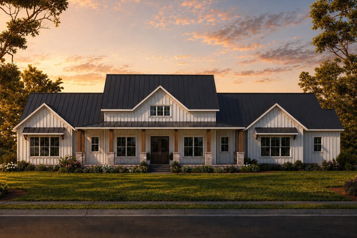 Plan image - 810063RBT:New American House Plan with 3 Bedrooms and Dual Expansive Porches