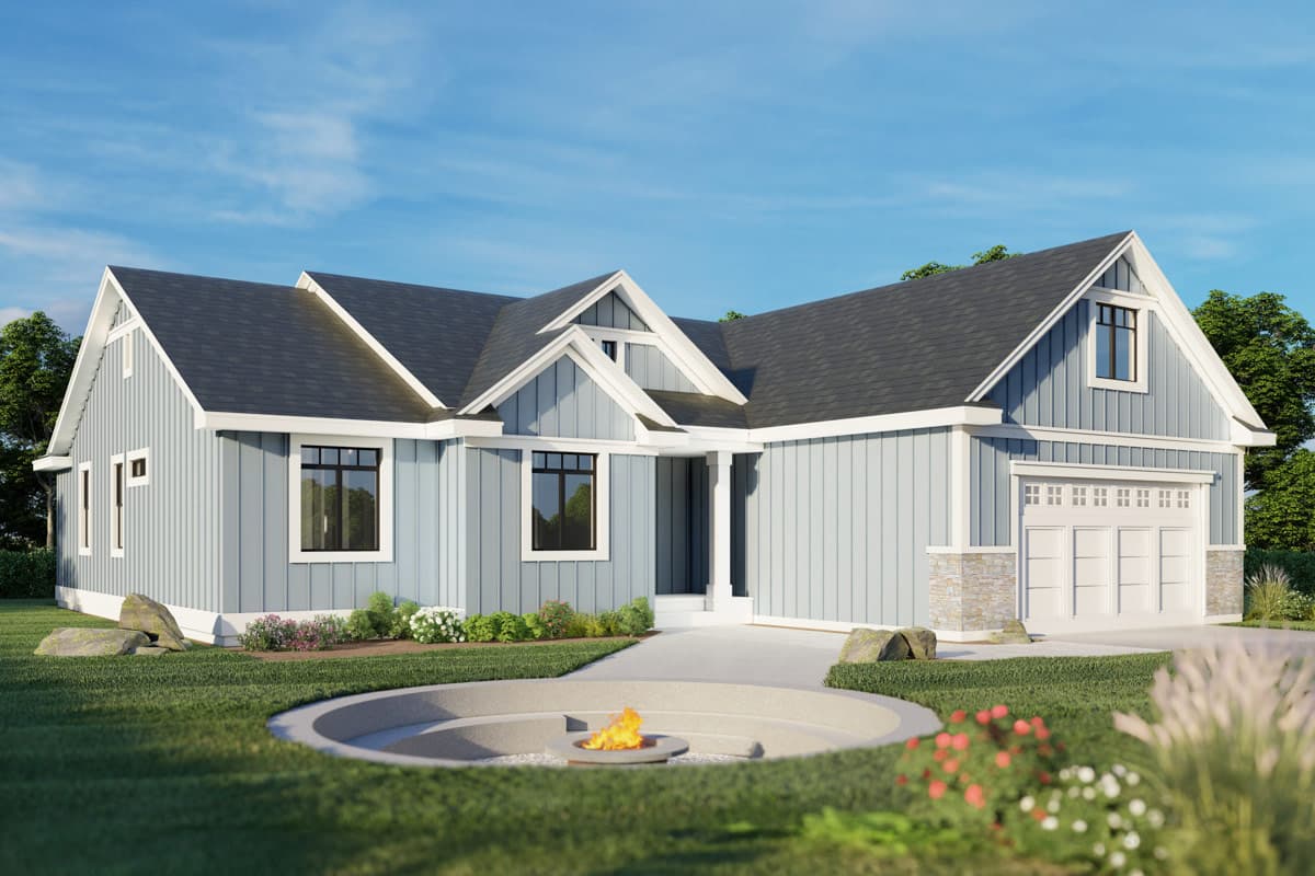 Plan image - 267122SPK:Modern Craftsman House Plan with 3 Beds and Bonus Room