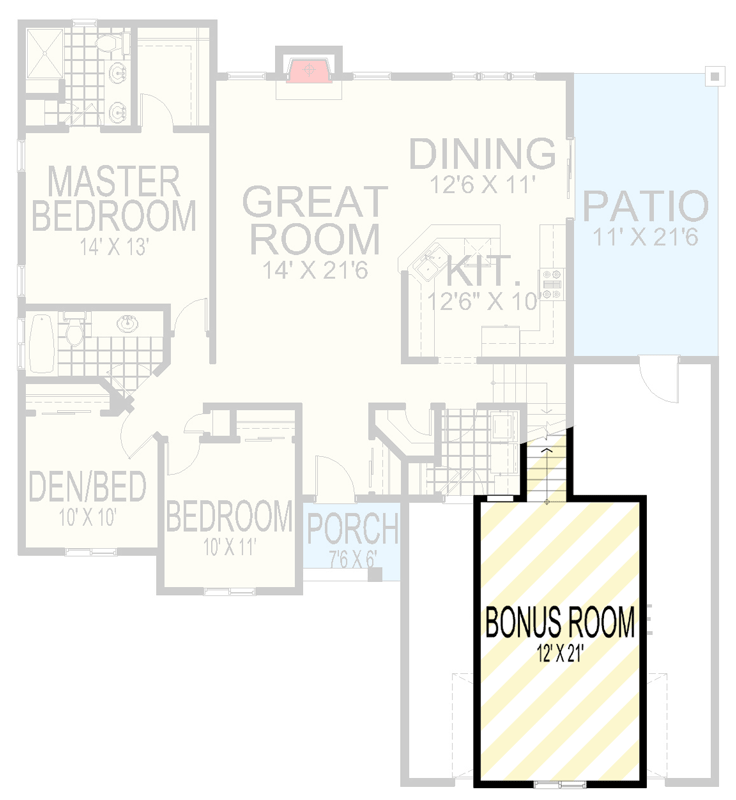 Plan 267122SPK: Modern Craftsman House Plan with 3 Beds and Bonus Room - Floor Plan - Optionally Finished Bonus Room - Craftsman, Mountain, Northwest, Traditional