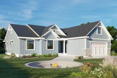 Modern Craftsman House Plan with 3 Beds and Bonus Room