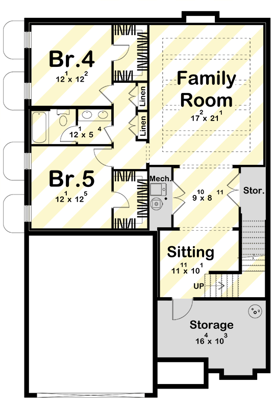 Plan 623645DJ: Modern European House Plan with 3 Beds, Home Office, and Main-Level Primary Suite - Floor Plan - Finished Lower Level Layout Option (+$ Paid Option) - European, Modern