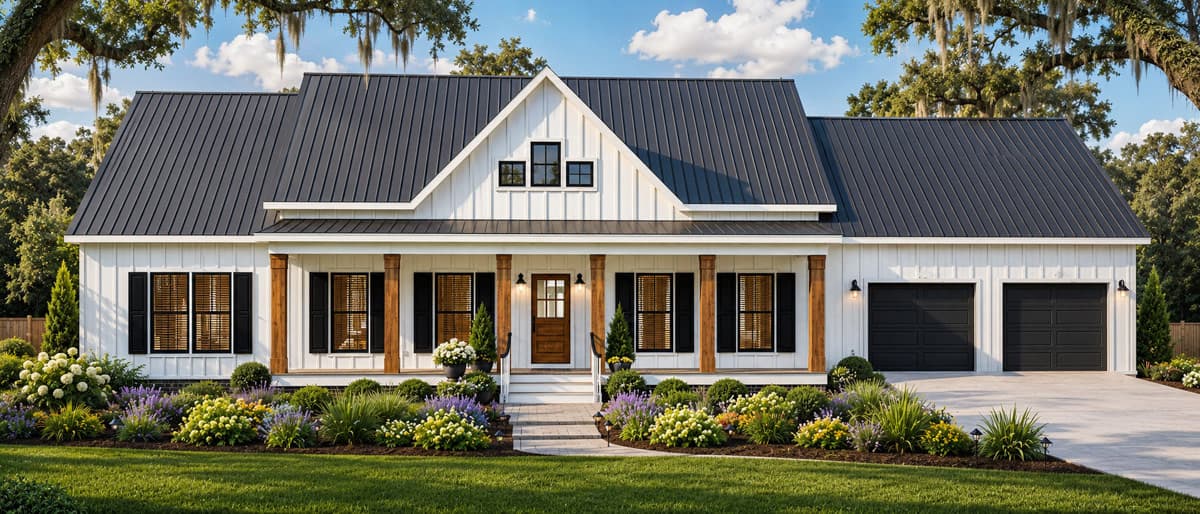 Plan 25082DH: Modern Farmhouse House Plan with Split Bedrooms and Cathedral Great Room - Image #3 - Farmhouse, Modern Farmhouse, New American