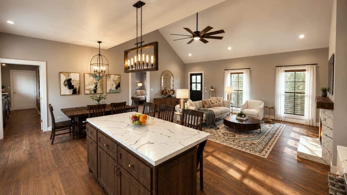 Plan 25082DH: Modern Farmhouse House Plan with Split Bedrooms and Cathedral Great Room - Image #8 - Farmhouse, Modern Farmhouse, New American