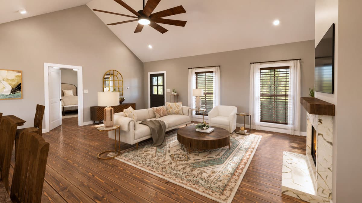 Plan 25082DH: Modern Farmhouse House Plan with Split Bedrooms and Cathedral Great Room - Image #7 - Farmhouse, Modern Farmhouse, New American
