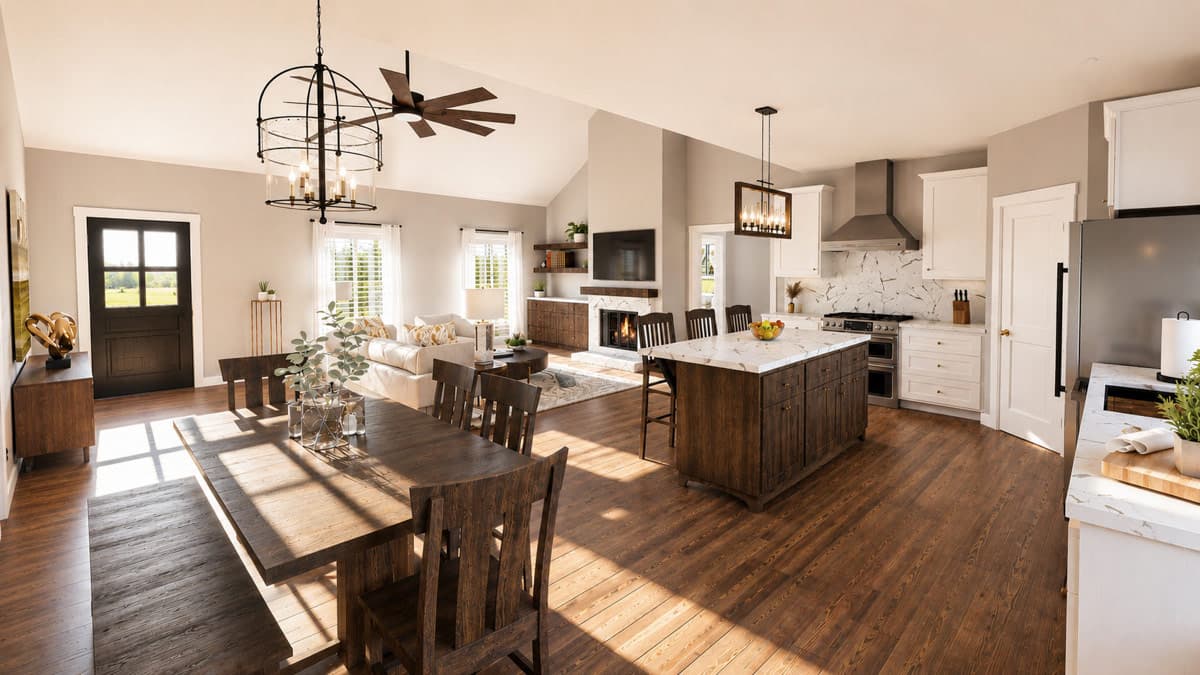 Plan 25082DH: Modern Farmhouse House Plan with Split Bedrooms and Cathedral Great Room - Image #6 - Farmhouse, Modern Farmhouse, New American