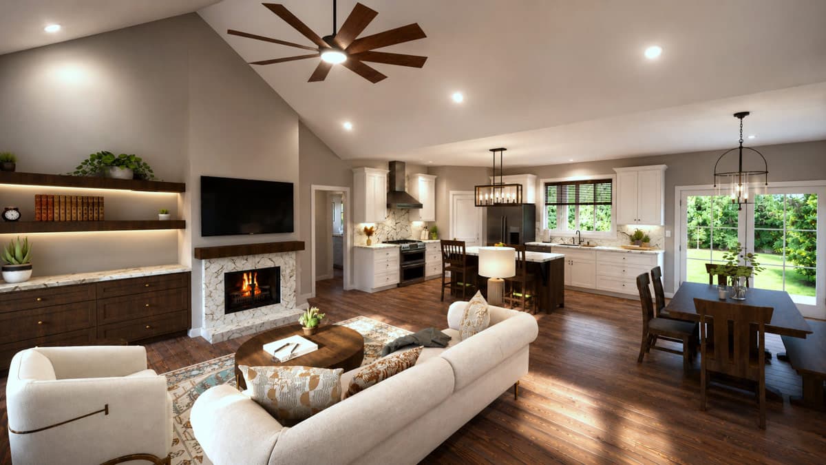 Plan 25082DH: Modern Farmhouse House Plan with Split Bedrooms and Cathedral Great Room - Image #10 - Farmhouse, Modern Farmhouse, New American