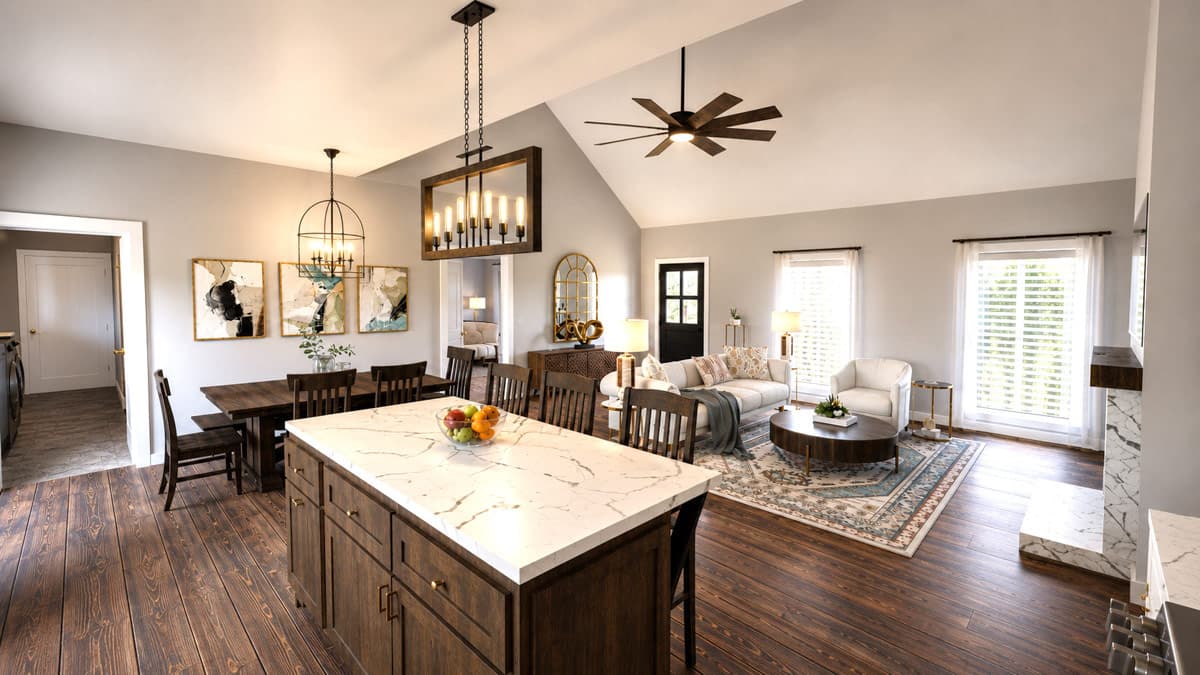 Plan 25082DH: Modern Farmhouse House Plan with Split Bedrooms and Cathedral Great Room - Image #9 - Farmhouse, Modern Farmhouse, New American