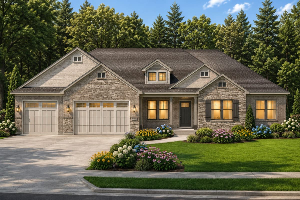 Plan image - 849100PGE:Craftsman-Farmhouse House Plan with 3-4 Car Garage and Den