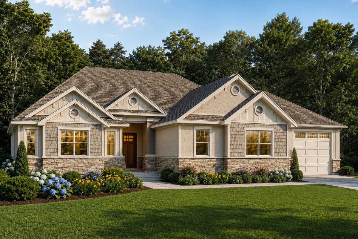 Plan image - 849101PGE:Craftsman House Plan with 3-Car Garage and Flexible Bedrooms