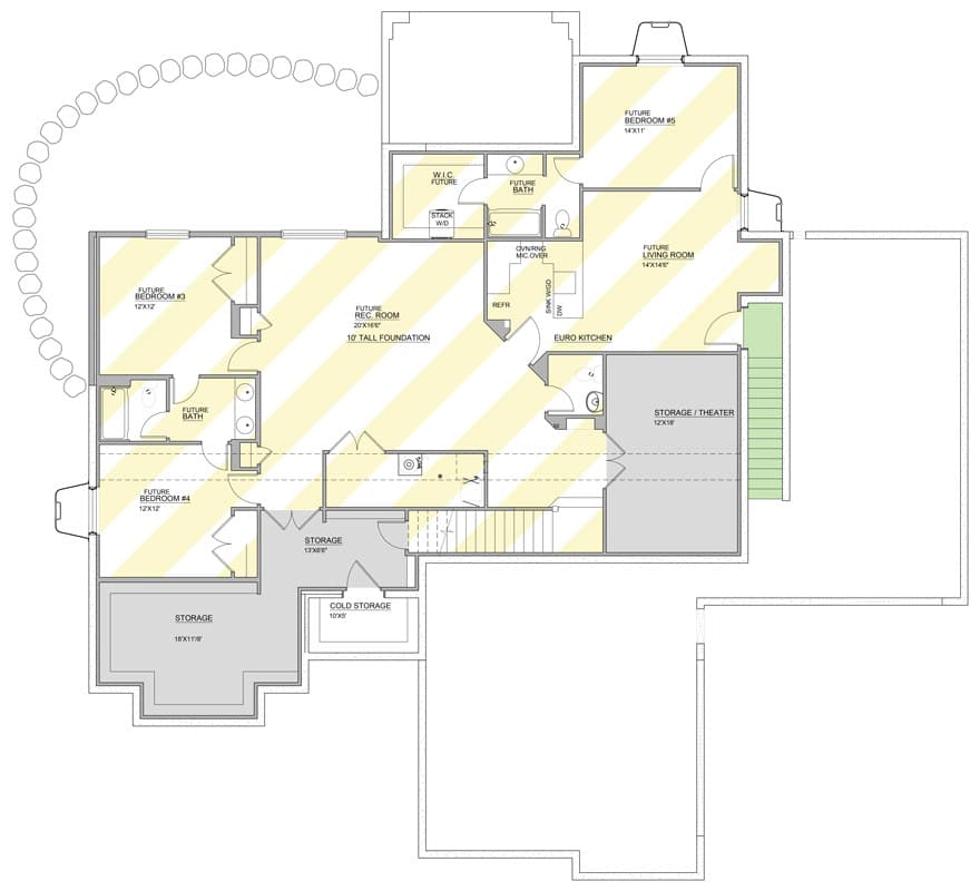 Plan 849101PGE: Craftsman House Plan with 3-Car Garage and Flexible Bedrooms - Floor Plan - Image #4 - Craftsman, Traditional