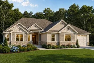 Craftsman House Plan with 3-Car Garage and Flexible Bedrooms
