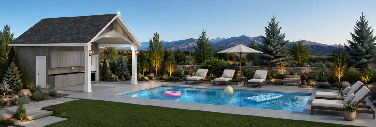 Plan 61756UT: Pool House Plan with Outdoor Kitchen and Spacious Porch - Image #3 - Traditional