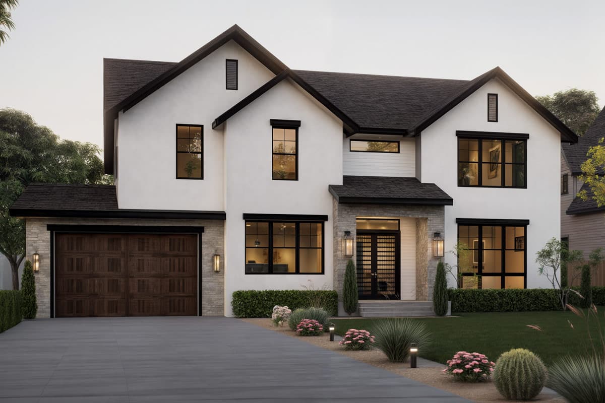 Plan image - 666313RAF:Modern Farmhouse House Plan with 4 Beds, 2-Car Garage & Game Room