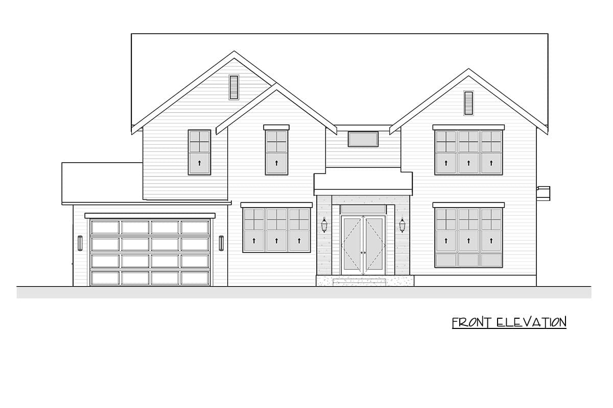 Plan 666313RAF: Modern Farmhouse House Plan with 4 Beds, 2-Car Garage & Game Room - Image #5 - Country, Farmhouse, Modern Farmhouse