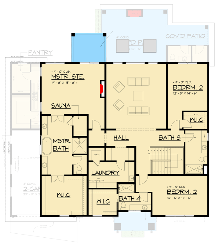 Plan 666313RAF: Modern Farmhouse House Plan with 4 Beds, 2-Car Garage & Game Room - Floor Plan - Image #10 - Country, Farmhouse, Modern Farmhouse